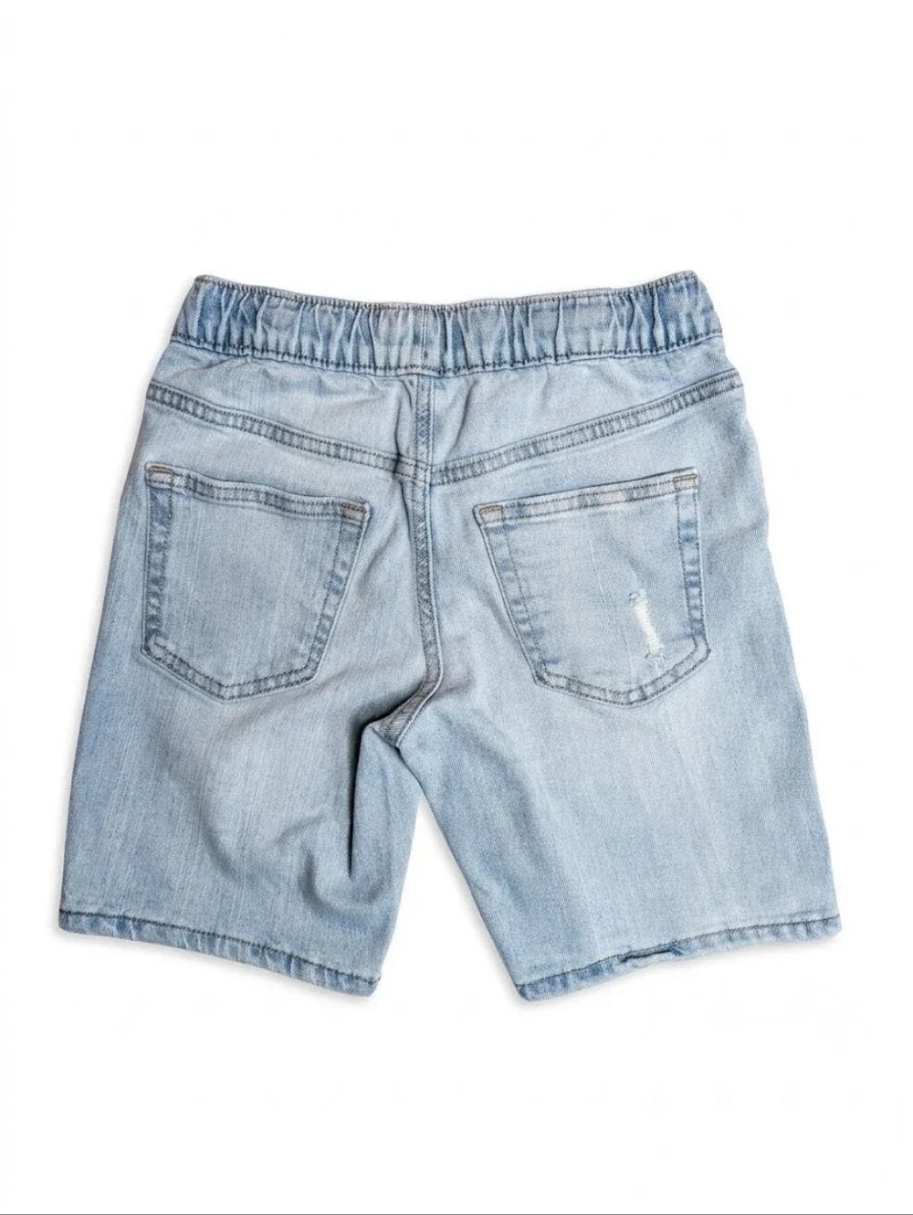Old Navy Boys 360° Stretch Slim Built-In Tough Distressed Denim Shorts | Size M8